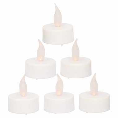 12x led theelichtjes/theelichtjes geel flameffect met timer functie