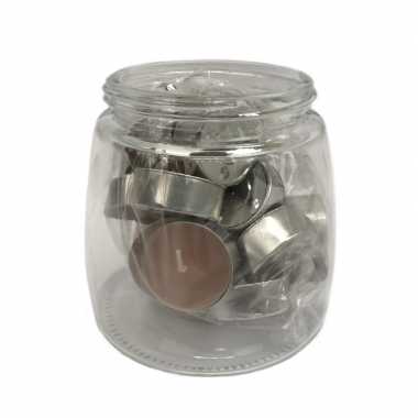 25x theelichtjes/theelichtjes hout geur in pot