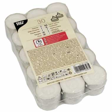 30x stuks theelichtjes/theelichten 6 branduren