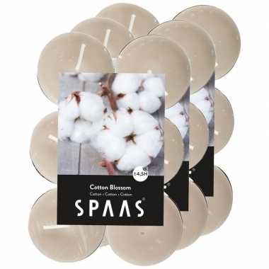 36x geurtheelichtjes cotton blossom/wit 4,5 branduren