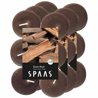 36x geurtheelichtjes exotic wood/taupe 4,5 branduren