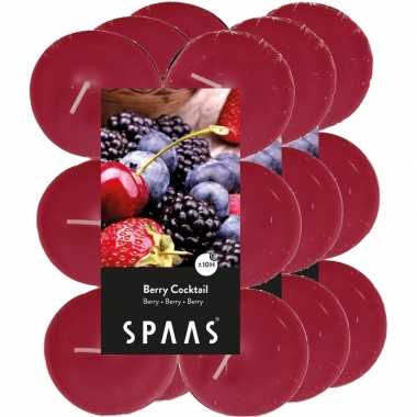 36x maxi geurtheelichtjes berry cocktail/donkerroze 10 branduren