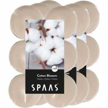 36x maxi geurtheelichtjes cotton blossom/beige 10 branduren