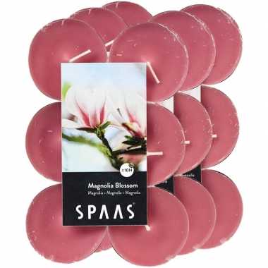 36x maxi geurtheelichtjes magnolia blossom/roze 10 branduren