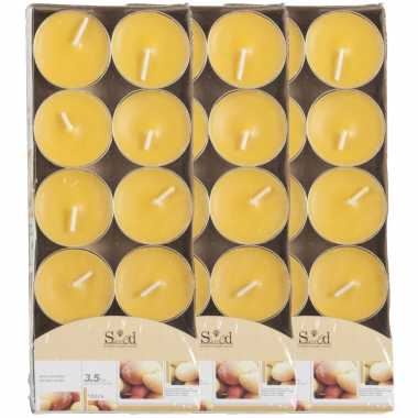 40x geurtheelichtjes mango/geel 3,5 branduren