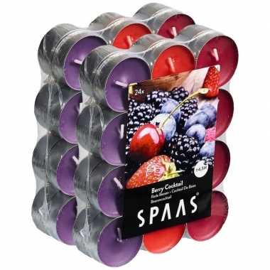 48x geurtheelichtjes berry cocktail 4,5 branduren
