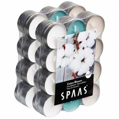 48x geurtheelichtjes cotton blossom 4,5 branduren