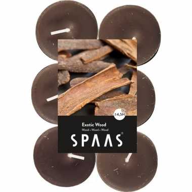 48x geurtheelichtjes exotic wood/taupe 4,5 branduren