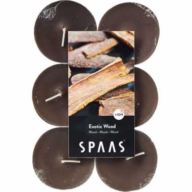 48x maxi geurtheelichtjes exotic wood/taupe 10 branduren