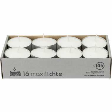 48x witte maxi theelichtjes/theelichtjes 10 branduren