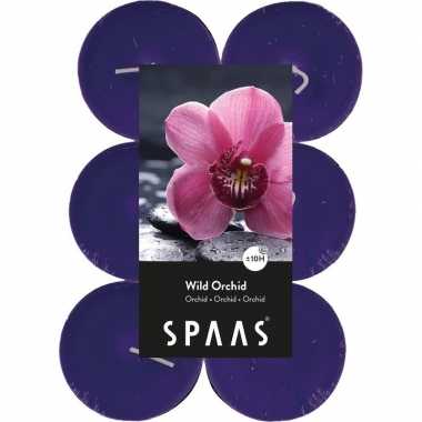 60x maxi geurtheelichtjes wild orchid/paars 10 branduren