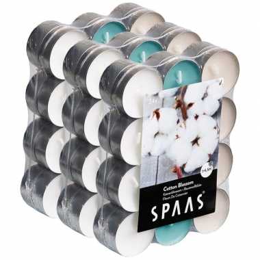 72x geurtheelichtjes cotton blossom 4,5 branduren