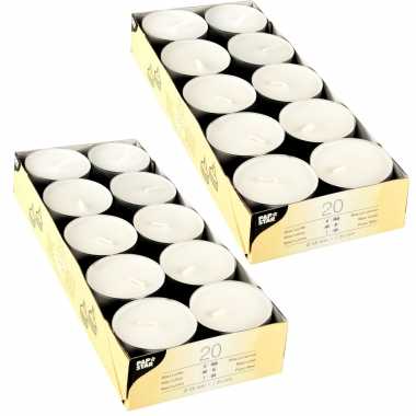 80x stuks maxi theelichtjes/theelichten 9 branduren