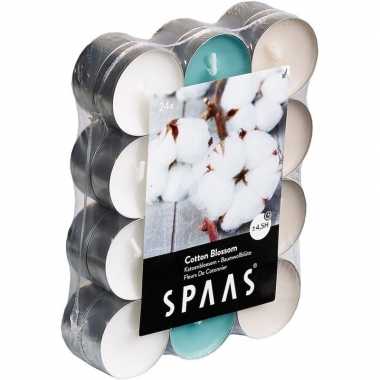96x geurtheelichtjes cotton blossom 4,5 branduren