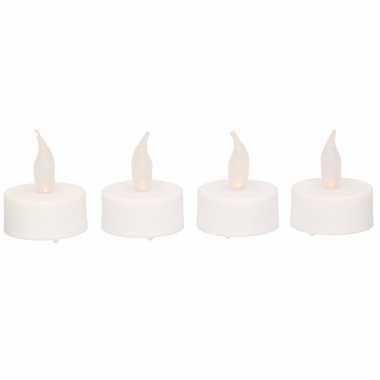 Led theelichtjes/theelichtjes/kaarsjes geel vlameffect 12x stuks