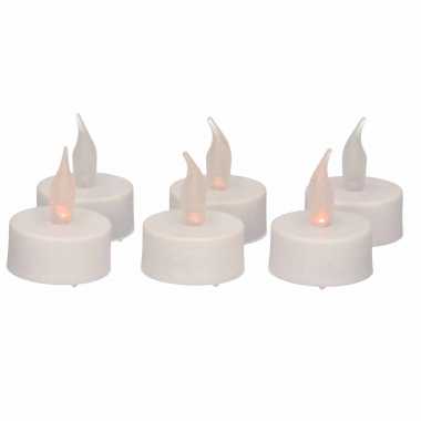 Led theelichtjes/theelichtjes/kaarsjes geel vlameffect 18x stuks