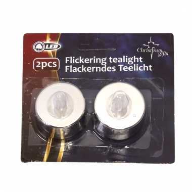 Led theelichtjes zilver 2 stuks