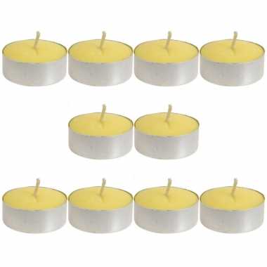 Set van 20x stuks anti muggen citronella theelichtjes/theelichtjes