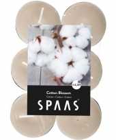 12x geurtheelichtjes cotton blossom wit 4 5 branduren