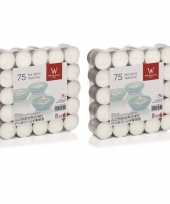 150x witte theelichtjes theelichtjes 4 branduren 10213687