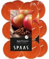 24x maxi geurtheelichtjes apple cinnamon oranje 10 branduren