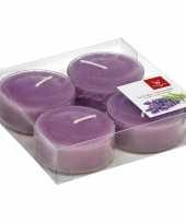 24x maxi geurtheelichtjes lavendel paars 8 branduren