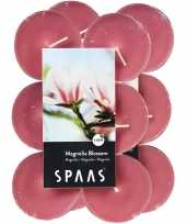 24x maxi geurtheelichtjes magnolia blossom roze 10 branduren