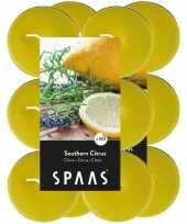 24x maxi geurtheelichtjes southern citrus geel 10 branduren