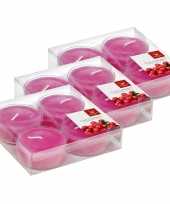 36x maxi geurtheelichtjes cranberry roze 8 branduren