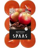 48x geurtheelichtjes apple cinnamon oranje 4 5 branduren 10258286