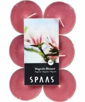 48x maxi geurtheelichtjes magnolia blossom roze 10 branduren