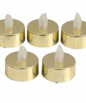 Knipperende theelichtjes led metallic goud 5 stuks
